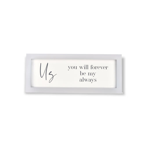 Picture of MOMENTS WOODEN FRAME US FOREVER 16X40CM GREY
